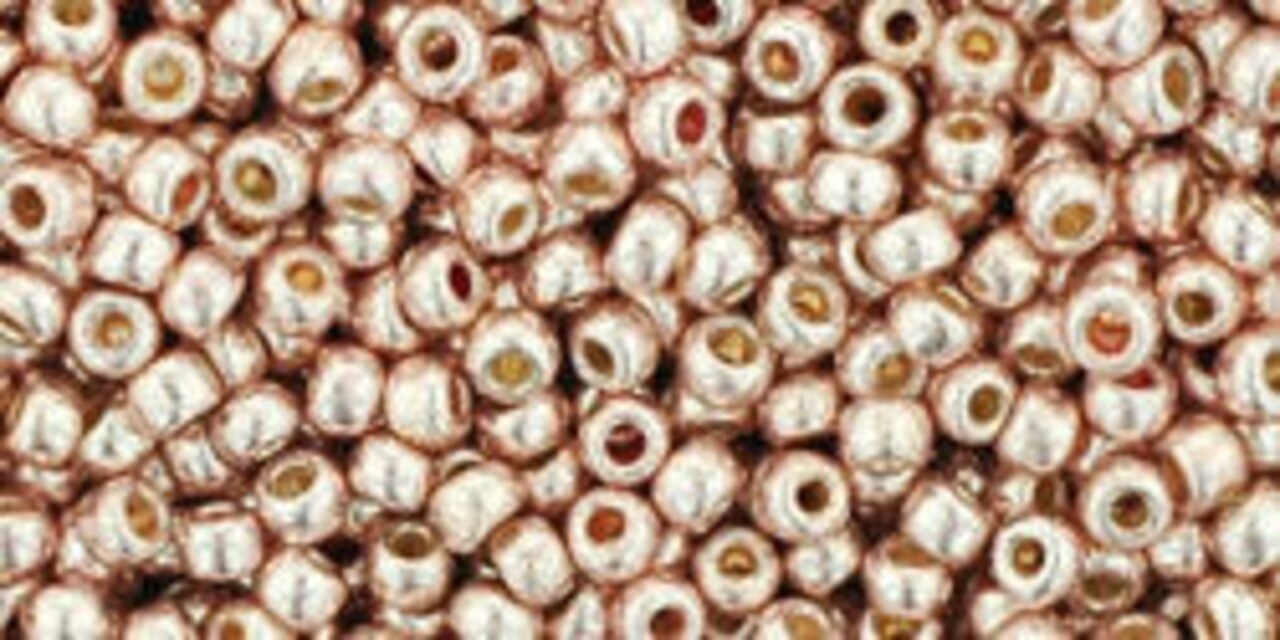 Toho 11/0 Round Japanese Seed Bead, #552PF, Pink Galvanized PermaFinish, 13 grams